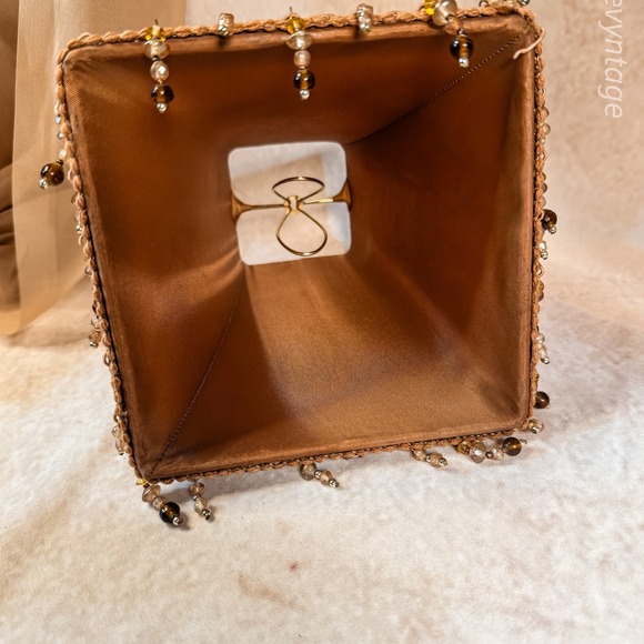 Gold and Beaded Lamp Shade-Vintage - Picture 5 of 7